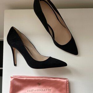 Gloria Black Vegan Suede Pumps - Size 9 - Cult of Coquette